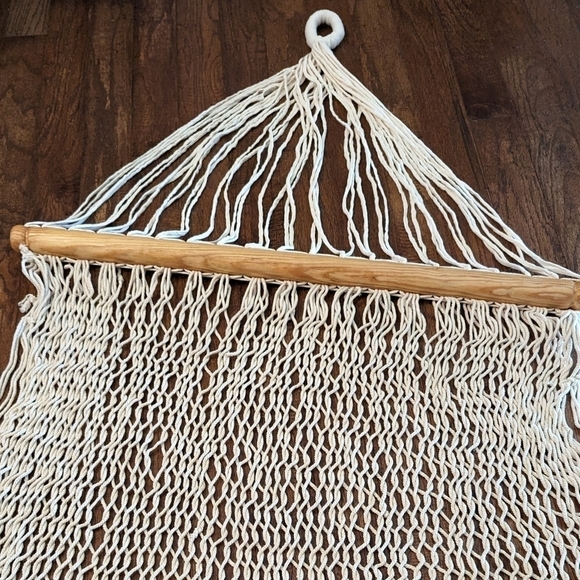Artisan made cotton hammock with hardwood bar  New! - Picture 10 of 11
